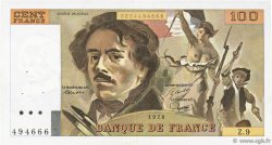 100 Francs DELACROIX modifié FRANCE  1978 F.69.01g VF