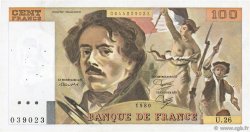 100 Francs DELACROIX modifié FRANKREICH  1980 F.69.04a SS