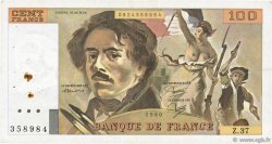 100 Francs DELACROIX modifié FRANKREICH  1980 F.69.04a fSS