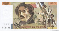100 Francs DELACROIX modifié FRANCE  1983 F.69.07 XF