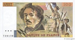 100 Francs DELACROIX modifié FRANKREICH  1984 F.69.08a VZ+