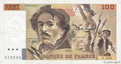 100 Francs DELACROIX imprimé en continu FRANCE  1993 F.69bis.08 F