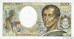 200 Francs MONTESQUIEU FRANCIA  1981 F.70.01 BB