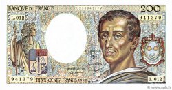200 Francs MONTESQUIEU FRANCIA  1982 F.70.02 SPL