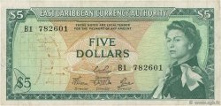 5 Dollars EAST CARIBBEAN STATES  1965 P.14d F+