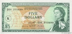 5 Dollars EAST CARIBBEAN STATES  1965 P.14l SC+