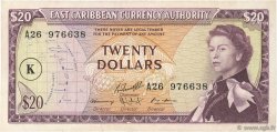 20 Dollars CARAÏBES  1965 P.15k TTB