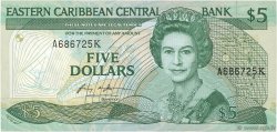 5 Dollars EAST CARIBBEAN STATES  1986 P.18k UNC