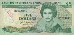 5 Dollars EAST CARIBBEAN STATES  1986 P.18l BC+