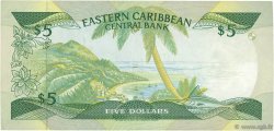 5 Dollars EAST CARIBBEAN STATES  1988 P.22l2 VF