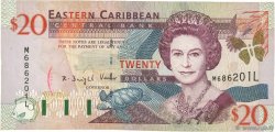 20 Dollars EAST CARIBBEAN STATES  2000 P.39l BC+