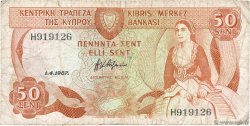 50 Cents CYPRUS  1987 P.52 G