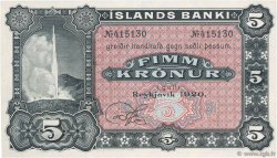 5 Kronur Non émis ISLANDA  1920 P.15r FDC