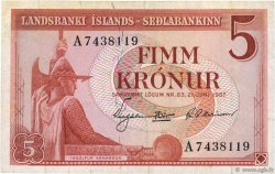 5 Kronur ISLAND  1957 P.37b SS