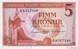 5 Kronur ISLAND  1957 P.37b fST