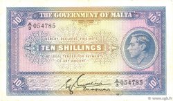 10 Shillings MALTE  1940 P.19 VF