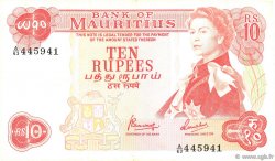 10 Rupees MAURITIUS  1967 P.31c VF