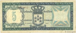 5 Gulden NETHERLANDS ANTILLES  1967 P.08a SS
