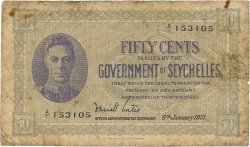 50 Cents SEYCHELLES  1951 P.06c q.MB