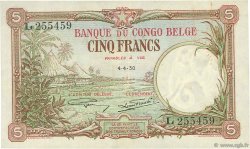 5 Francs CONGO BELGA  1930 P.08e q.SPL