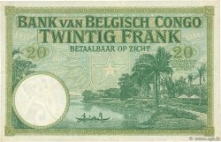 20 Francs BELGIAN CONGO  1929 P.10f VF