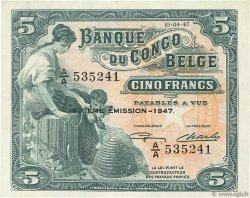 5 Francs BELGIAN CONGO  1954 P.13Ad XF