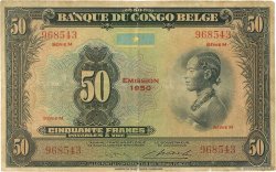 50 Francs BELGIAN CONGO  1950 P.16h VG
