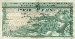 20 Francs BELGISCH-KONGO  1957 P.31 SS