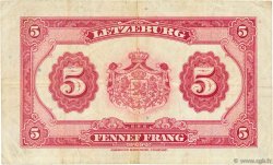 5 Francs LUXEMBOURG  1944 P.43b F+