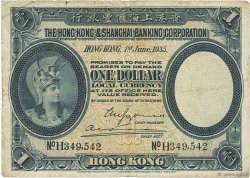 1 Dollar HONG KONG  1935 P.172c q.MB