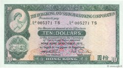 10 Dollars HONG KONG  1972 P.182g