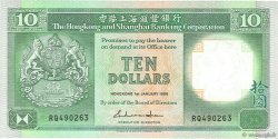 10 Dollars HONG KONG  1988 P.191b XF