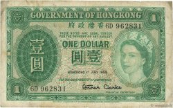 1 Dollar HONG KONG  1959 P.324Ab F