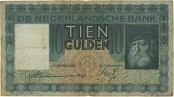 10 Gulden NETHERLANDS  1934 P.049 F