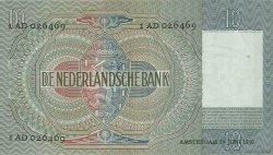 10 Gulden NETHERLANDS  1940 P.053 VF - XF