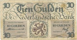 10 Gulden NETHERLANDS  1945 P.074 VG