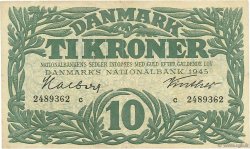 10 Kroner DINAMARCA  1945 P.037c BB