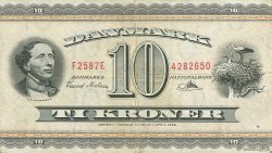10 Kroner DINAMARCA  1958 P.044n BB
