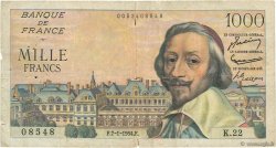 1000 Francs RICHELIEU FRANCIA  1954 F.42.04 B