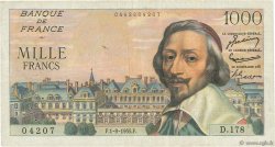 1000 Francs RICHELIEU FRANCE  1955 F.42.15 pr.TTB