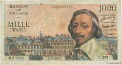 1000 Francs RICHELIEU FRANCIA  1956 F.42.20 RC+