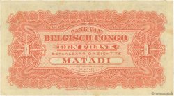 1 Franc BELGISCH-KONGO  1920 P.03B fVZ