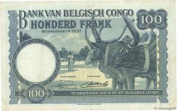 100 Francs BELGIAN CONGO  1949 P.17d VF