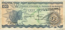 100 Francs RUANDA  1962 P.03a q.BB