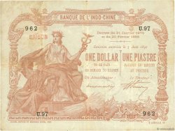 1 Dollar - 1 Piastre marron FRANZÖSISCHE-INDOCHINA Saïgon 1900 P.027 SS