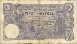 20 Piastres FRENCH INDOCHINA Saïgon 1917 P.038b VG