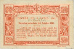 50 Cents FRENCH INDOCHINA  1919 P.046 AU-