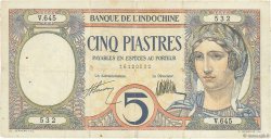 5 Piastres INDOCINA FRANCESE  1927 P.049b MB