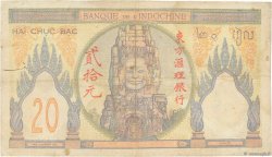 20 Piastres FRENCH INDOCHINA  1928 P.050 F