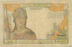 5 Piastres FRENCH INDOCHINA  1949 P.055d F+